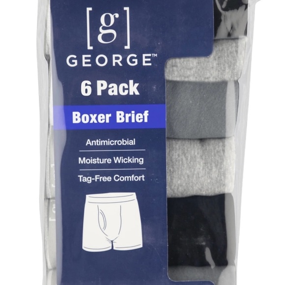 George Men's Regular Leg Boxer Briefs, 6-Pack - Picture 2 of 4
